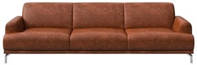 Divano in pelle rosso-marrone, 240 cm Puzo - MESONICA
