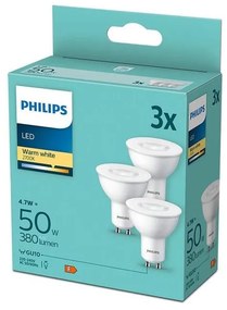 SET 3 lampadine LED Philips GU10/4,7W/230V 2700K