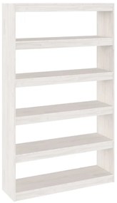 Libreria/divisorio bianco 100x30x167,5 cm in massello di pino