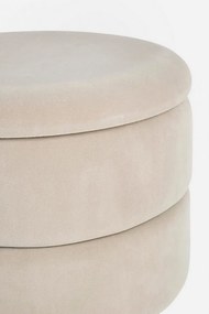 Sgabello Contenitore Pavlina Beige Imbottito in Tessuto effetto Velluto...