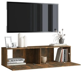 Mobile tv a parete rovere fumo 120x30x30cm legno ingegnerizzato