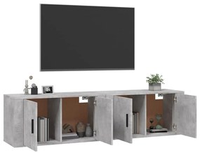 Mobili Porta TV a Parete 2 pz Grigio Cemento 80x34,5x40 cm