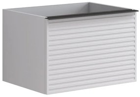 Mobile da bagno sospeso sotto lavabo L 60 x H 40 x P 45.5 cm bianco laccato opaco, 2 cassetti Pixel stripes