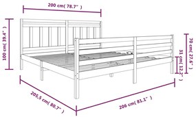 Giroletto Nero in Legno Massello 200x200 cm