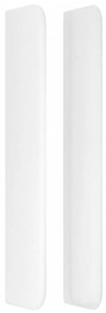 Testiera ad orecchio bianco 93x16x118/128 cm in similpelle