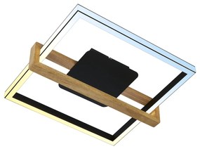 Plafoniera Moderna Frame Nested Metallo Nero Led Integrato 34W Da 2700 A 6500K