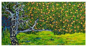 Stampa su tela Apple tree painting, multicolore 145 x 75 cm