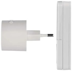Campanello wireless da inserire nella presa 230 V con 1 batteria CR2032, bianco