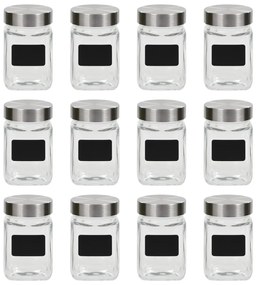 Barattoli İn Vetro Con Adesivo 12 Pz 300 Ml /