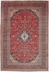 Kashan Tappeto 360x250 Blu (Iran) Annodato A Mano