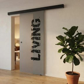 Porta scorrevole reversibile Living in vetro trasparente, L 88 x H 215 cm, con binario Meli