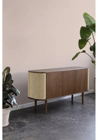 Cassettiera bassa in rovere decorato in marrone naturale 150x75 cm Treasures - UMAGE