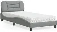 Letto con Materasso Grigio Chiaro 80x200 cm in Tessuto 3208492