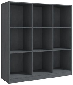 Libreria/divisorio grigio 104x33,5x110 cm in massello di pino