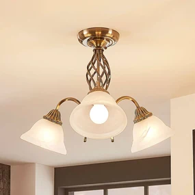 Lindby Mialina - lampada da soffitto 3 luci ottone antico