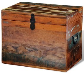 Scatola Di Stoccaggio İn Legno Massello Di Recupero /