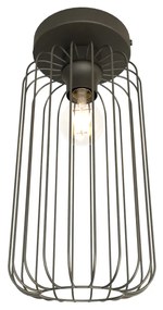 Plafonriera Minimal Industrial Vulcano 1 Luce Nera