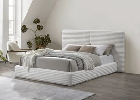 Letto matrimoniale MADERA 160 in tessuto color crema – 160x200 cm
