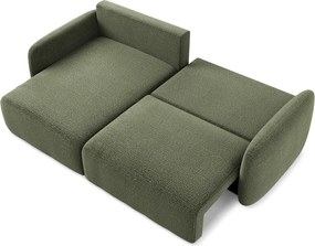 Divano angolare verde allungabile/con contenitore (con penisola a sinistra) Kalena – Makamii