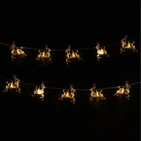 Aigostar - Catena luminosa LED natalizia 10xLED/3xAA 1,5m, luce calda, con renne