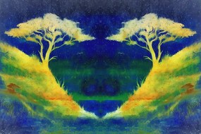 Carta da parati – Coppia di alberi magica