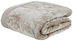 Copriletto trapuntato in velluto beige per letto matrimoniale 220x220 cm Crushed - Catherine Lansfield