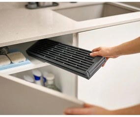 Scolapiatti a griglia per lavello regolabile grigio in plastica 43x13 cm Platform – Joseph Joseph