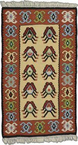 Kilim Tappeto orientale 130x80 Beige (Tacchino) Tessuto A Mano