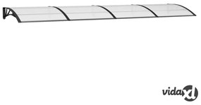 vidaXL Tettoia per Porta Nera 400x100 cm in Policarbonato