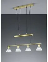 Lampadario Ottone Sali e Scendi Bilanciere 4 Paralume Vetro Levisto Trio Lighting