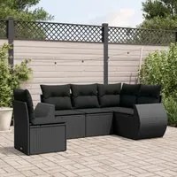 Set Divani da Giardino 5 pz con Cuscini in Polyrattan Nerocod mxl 90581