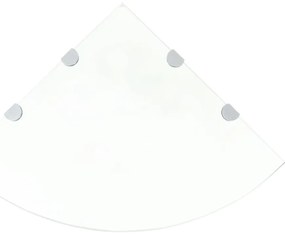Scaffale angolare con supporto in cristallo vetro chiaro 45x45 cm