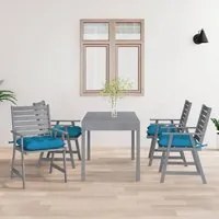 Sedie Pranzo per Esterni con Cuscini 4 pz Legno Massello Acacia 3078423