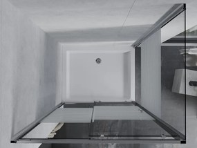 Mexen Apia cabina doccia scorrevole 100 x 80 cm, strisce bianche, cromo + piatto doccia Rio - 840-100-080-01-20-4510
