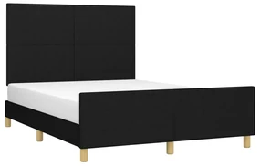 Giroletto con testiera nero 140x200 cm in tessuto