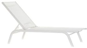Lettino DKD Home Decor reclinabile Bianco PVC Alluminio (191 x 58 x 98 cm)