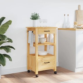 Carrello da cucina monza 48x40x90 cm in legno massello di pino