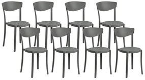 Set di 8 sedie da pranzo grigio scuro VIESTE Beliani