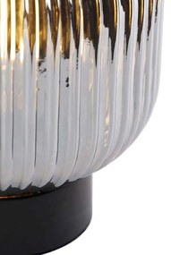 Lampada da tavolo Art Déco nera con vetro fumé - Karel