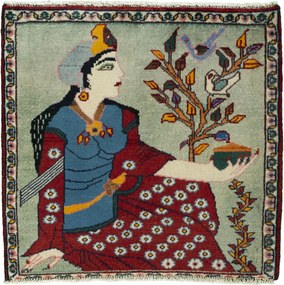 Shiraz Tappeto persiano 60 x 60 Rosso (Iran) Annodato A Mano