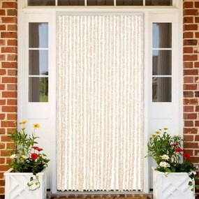 Tenda Antimosche Beige E Bianca 100x200 Cm İn Ciniglia /
