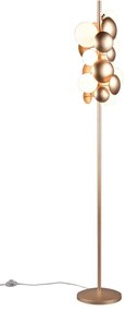 Lampada da terra con paralume in vetro in oro e bianco (altezza 155 cm) Bubble - Trio Select