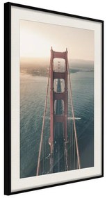 Poster  Bridge in San Francisco I  Cornice Quadri Cornice nera con pass-partout, Larghezza x Altezza Home decor 30x45