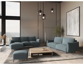 Divano angolare azzurro (con penisola a sinistra) Malie – Makamii