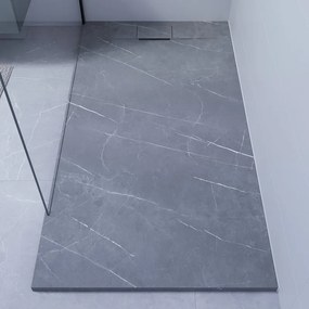 Piatto doccia SENSEA in composito minerale di resina gelificata grigio L 90 x L 180 x H 3.2 cm