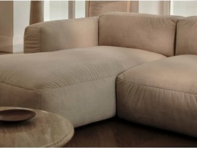 Parte divano componibile beige (solo con parte centrale) con rivestimento in velluto Martina – Micadoni