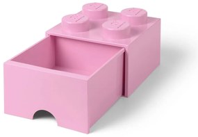 Scatola portaoggetti rosa chiaro quadrata - LEGO®