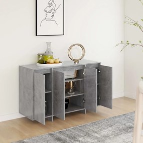 Credenza grigio cemento 120x41x75 cm in truciolato