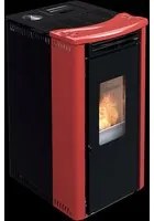 Orione stufa a pellet ventilata 9,1 kw rosso lucido Lincar