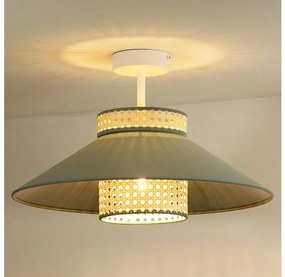 Duolla - Lampadario a plafone RIO RATTAN 1xE27/15W/230V diametro 45 cm verde/rattan